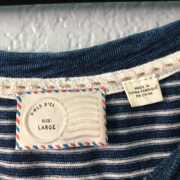 Anthropologie Postage Navy Striped Dress - Picture 2 of 3